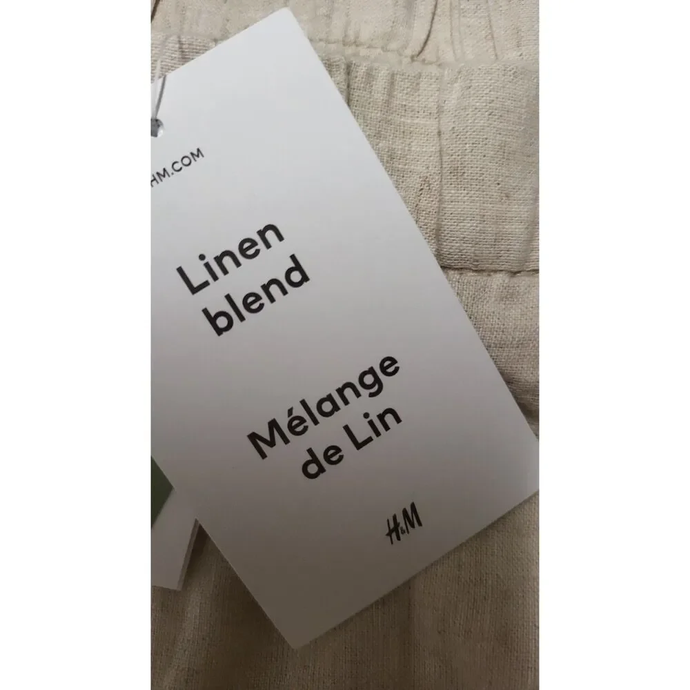 H & M Linen Blend Womens Pants NWT Sz Lg